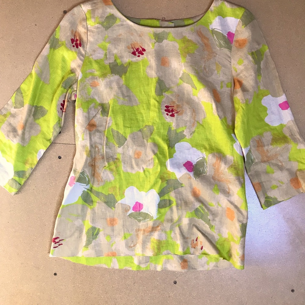 J. Crew floral linen top